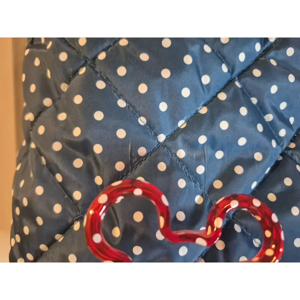 ROOTOTE Quilt 2-Way Bag Crossbody Shoulder Polka Dots Blue And White
